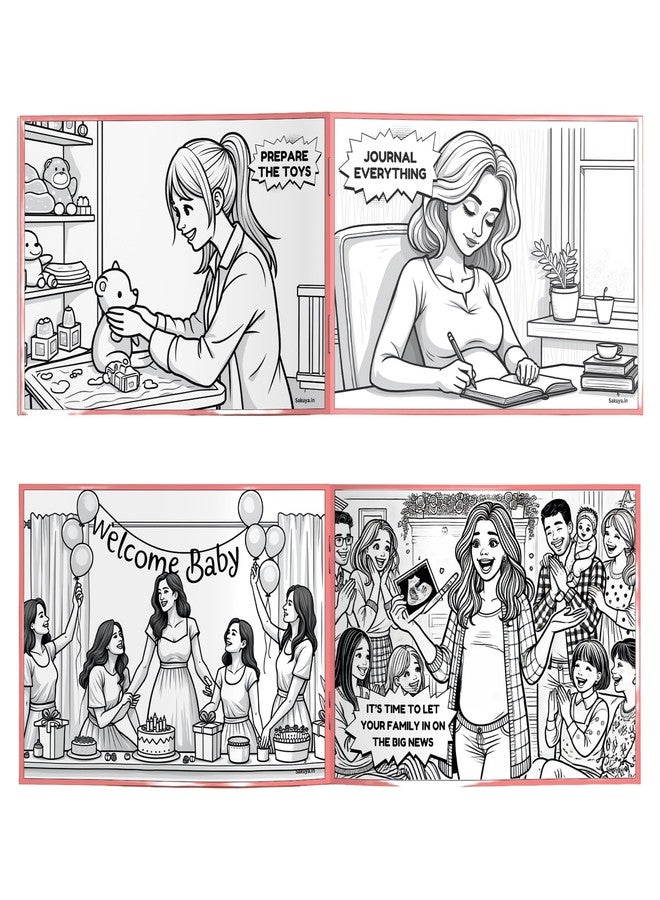 Sakuya Pregnancy Coloring Book for Moms-to-Be | Relaxing and Stress Relief Coloring Pages for Self-Care, Mindfulness, Celebration of Motherhood | Pregnancy Journey for Expecting Moms - Image 5